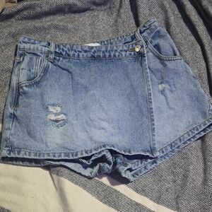 Endless Rose Light Blue Distressed Jean Shorts